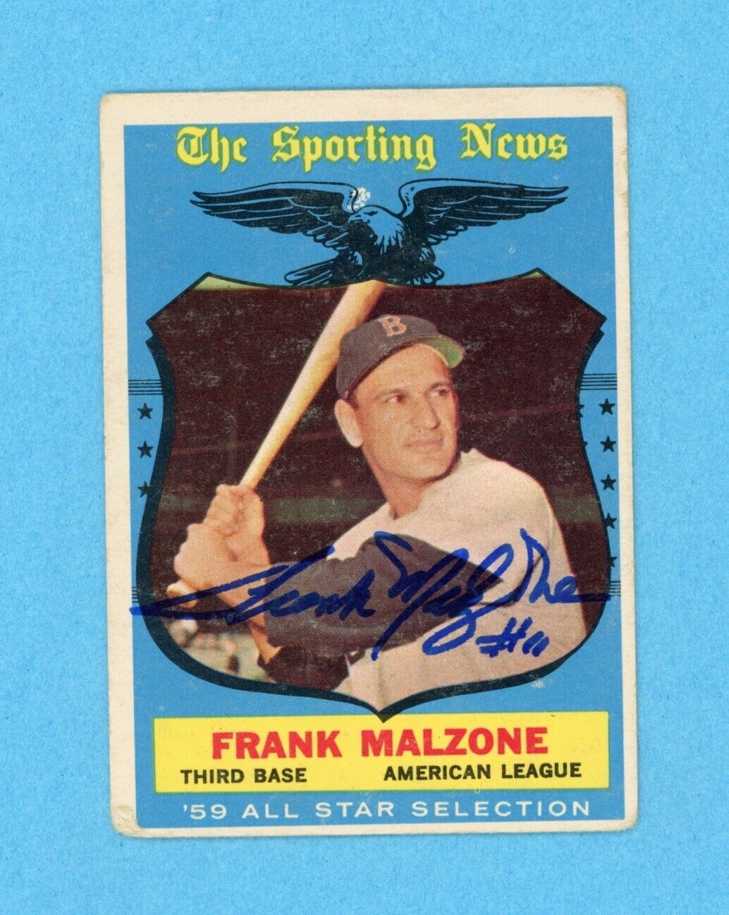 Frank Malzone Signed 1959 Topps TSN All Star Card #558 • Auto with B&E Hologram