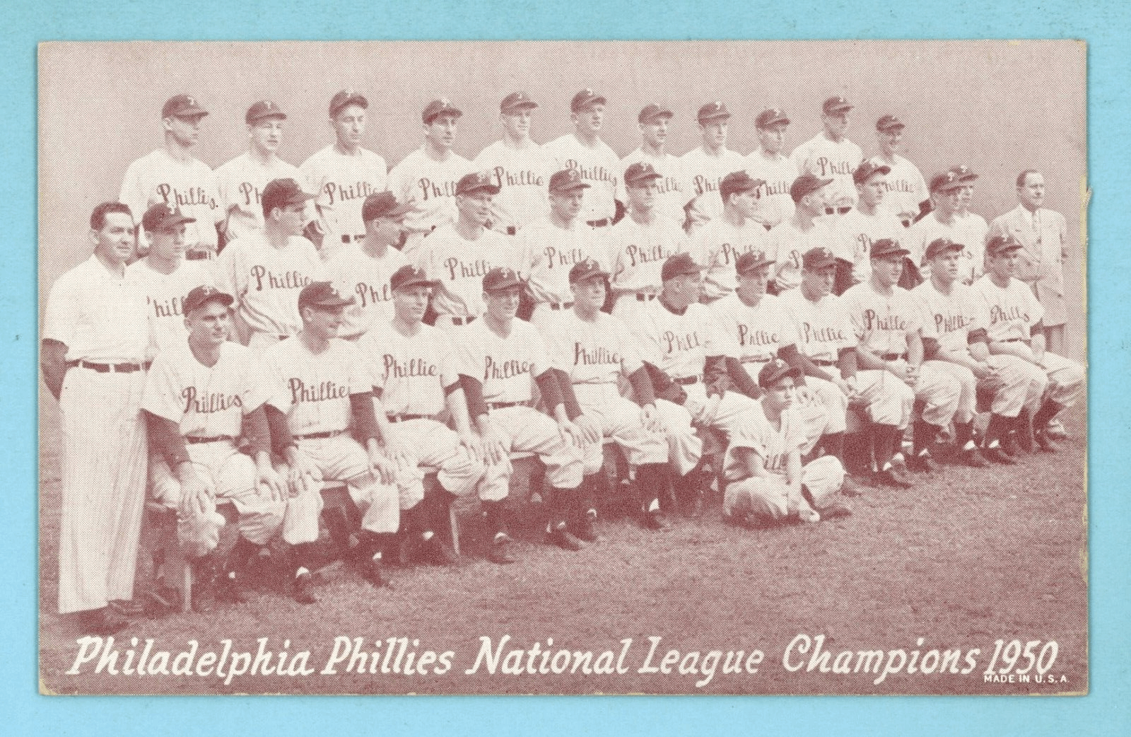 1947-66 Exhibit 1950 Philadelphia Phillies Team Baseball Card