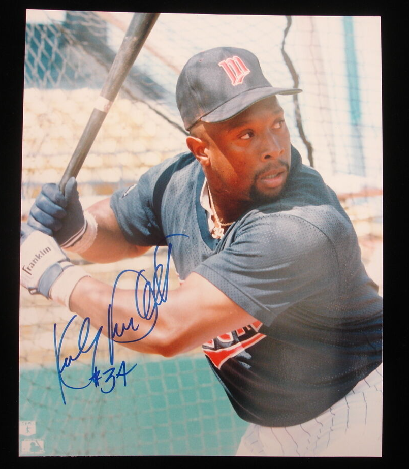 Kirby Puckett Minnesota Twins HOFer SIGNED 8×10 Color Photo (deceased)