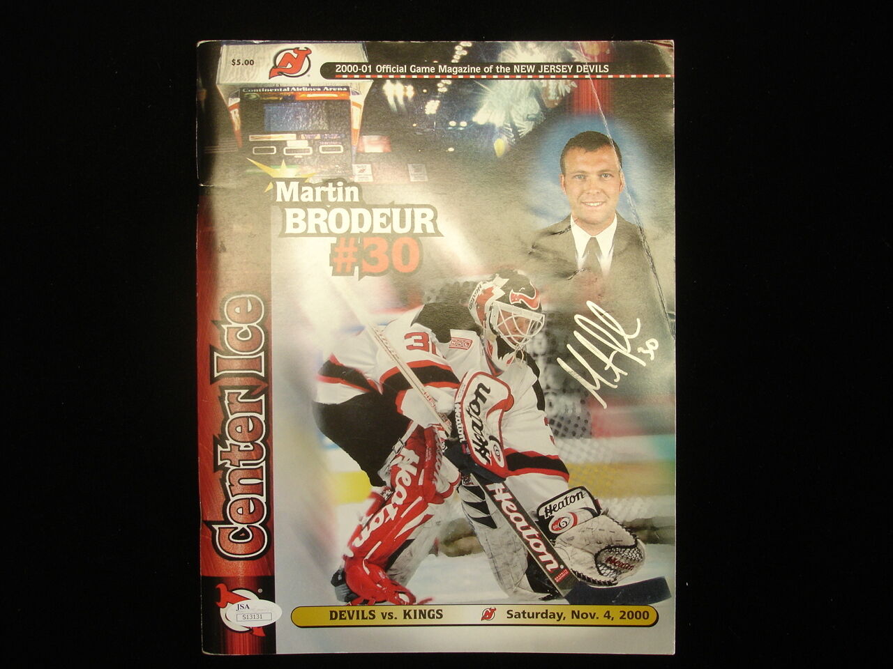 Martin Brodeur Autographed 2000 NJ Devils vs. LA Kings Program - JSA