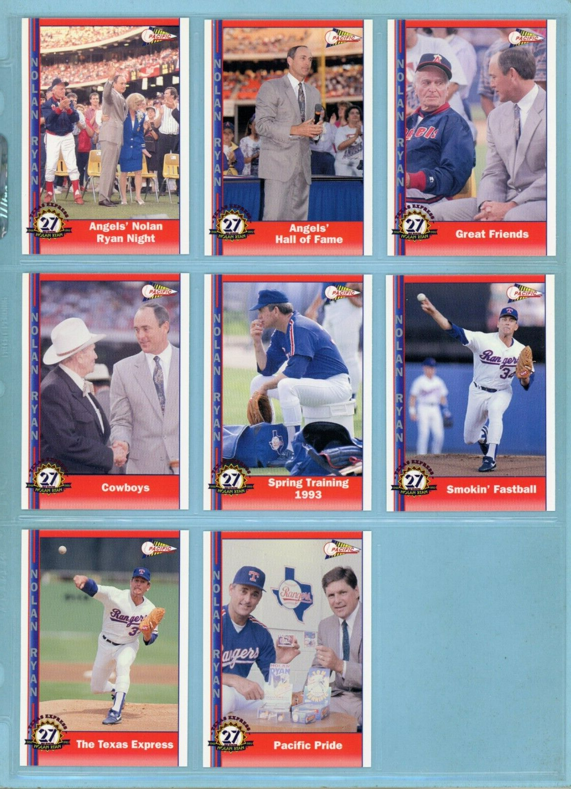 1991, 1992, 1993 Pacific Nolan Ryan Texas Express 3 Sets of Baseball Cards NM