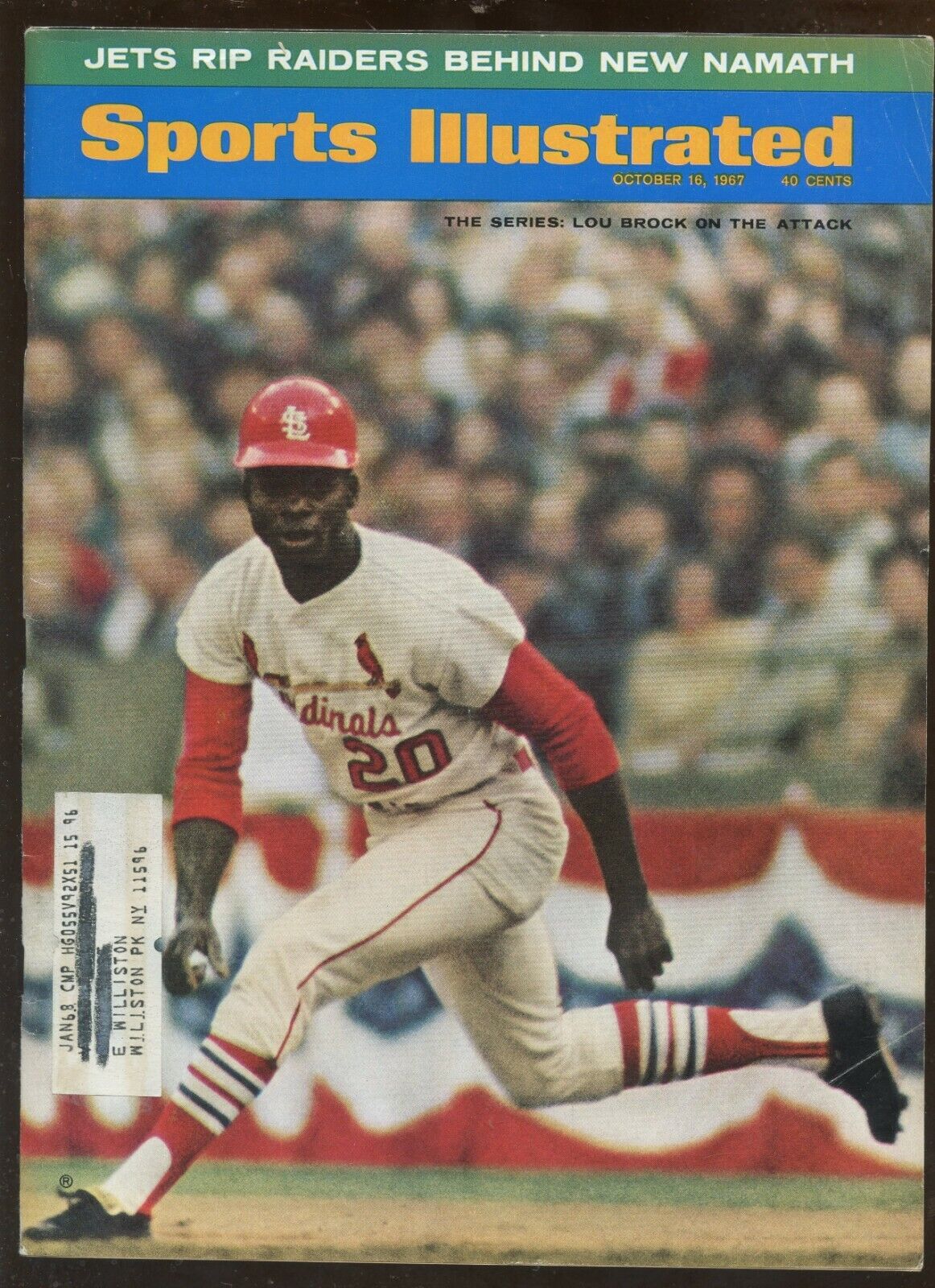October 15 1967 Sports Illustrated Magazine Lou Brock Front Cover VGEX