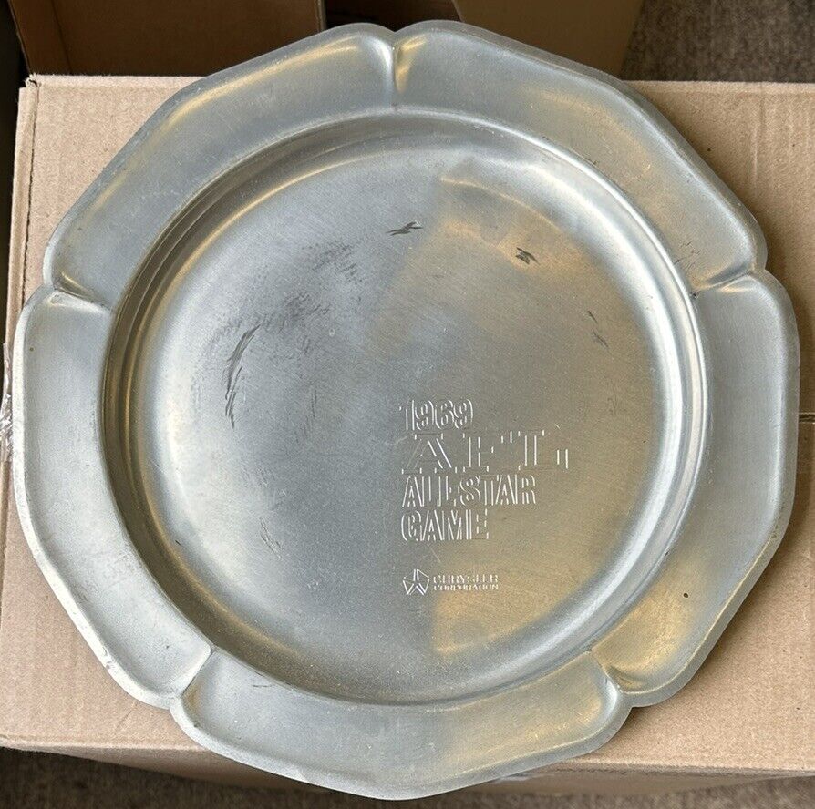 Vintage 1969 AFL All-Star Football Game 12” Engraved Pewter Plate