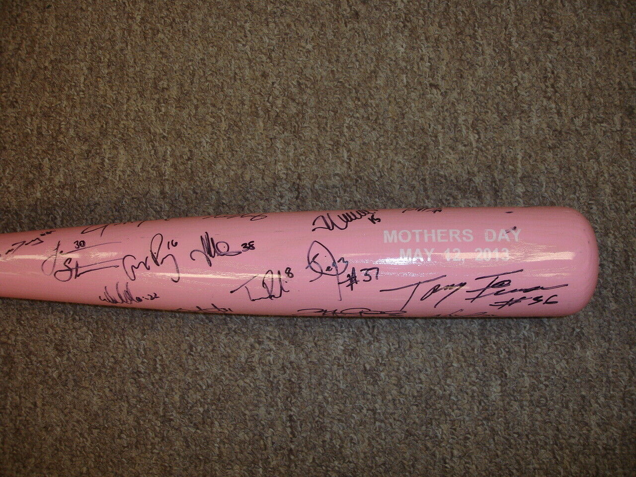 2013 Dayton Dragons Minor League Team Signed Pink Mother's Day Bat - 33 sigs