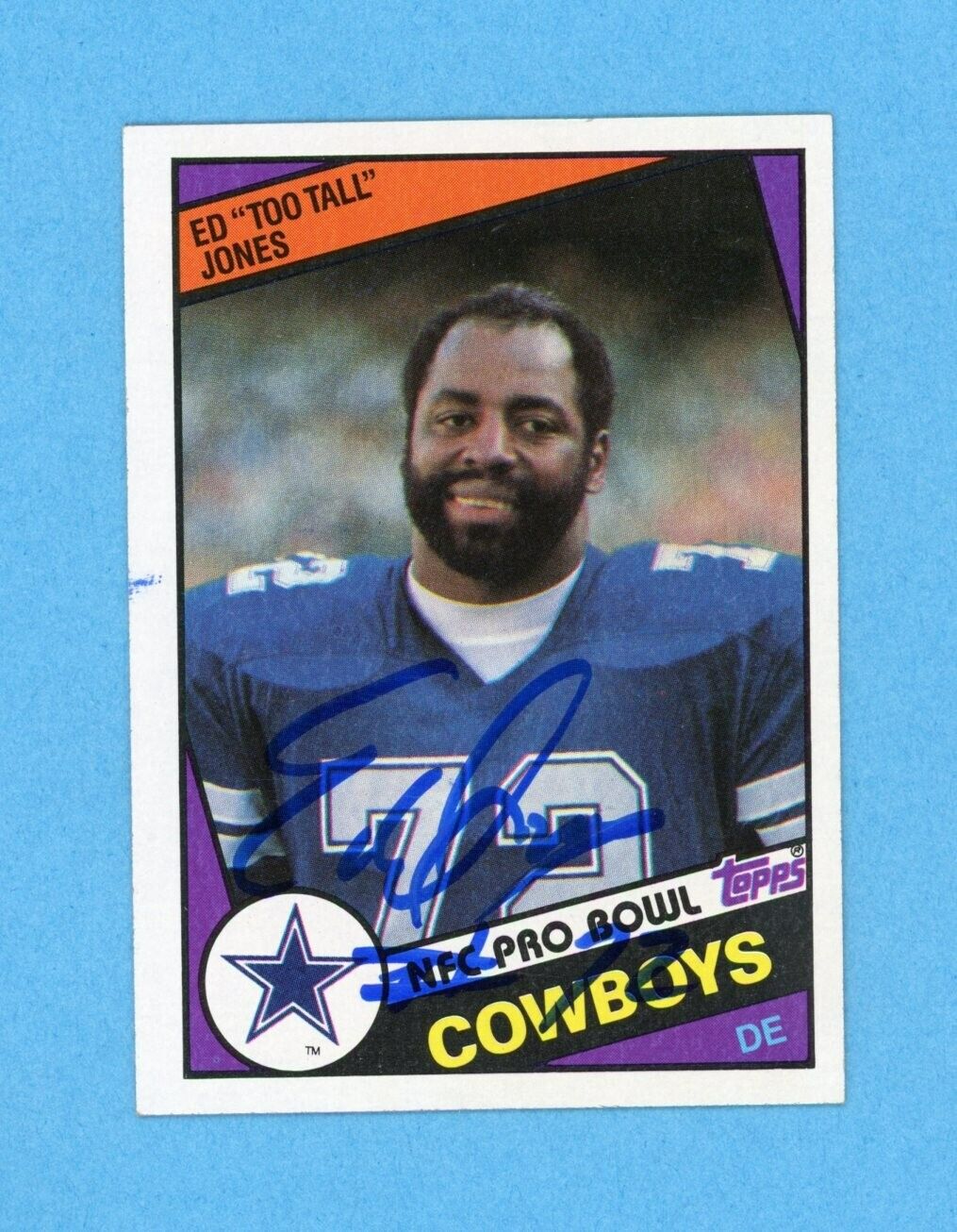 Ed Jones Dallas Cowboys 1984 Topps #242 Autographed Football Card