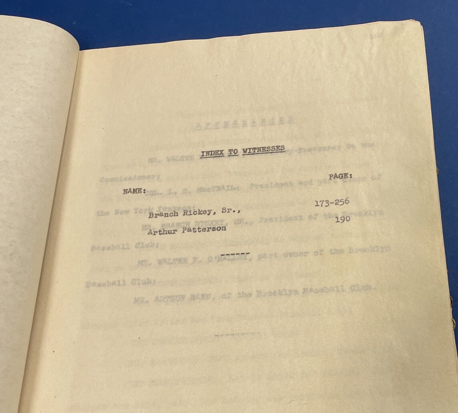 1947 Transcript of MLB Meeting on Gambling O'Malley, Durocher, Rickey, MacPhail