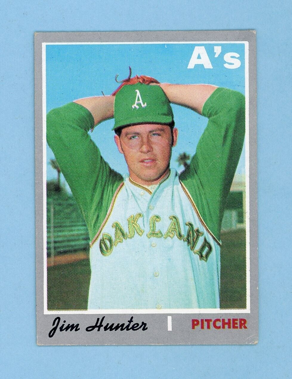 1970 Topps #565 Catfish Hunter Oakland Athletics Baseball Card EX wks/sta