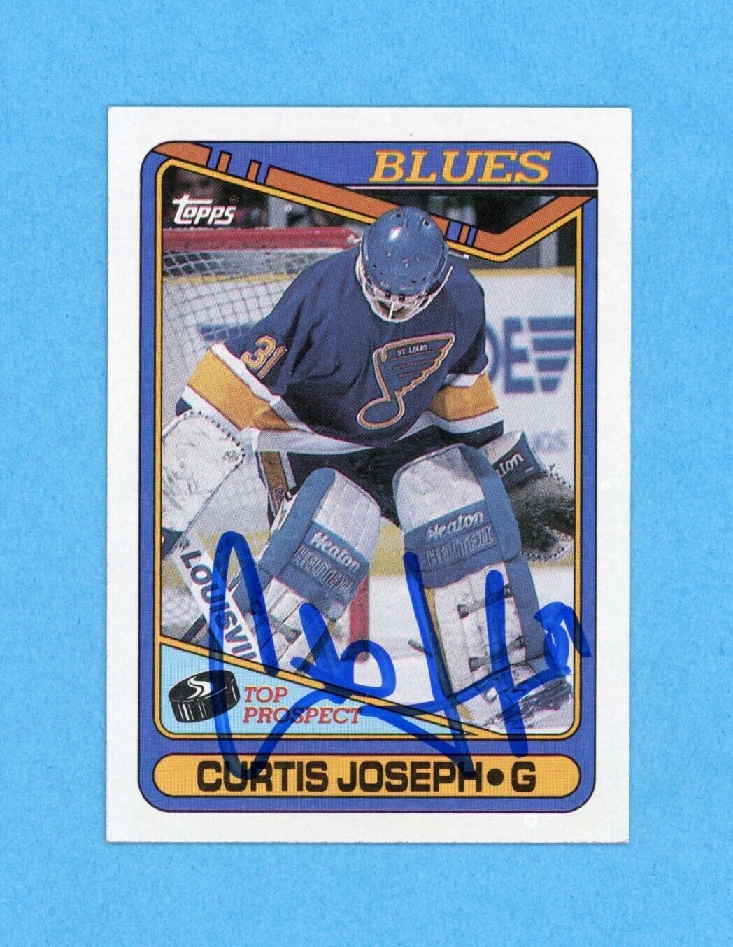 Curtis Joseph Signed 1990 Topps Card #171 • Auto w B&E Hologram