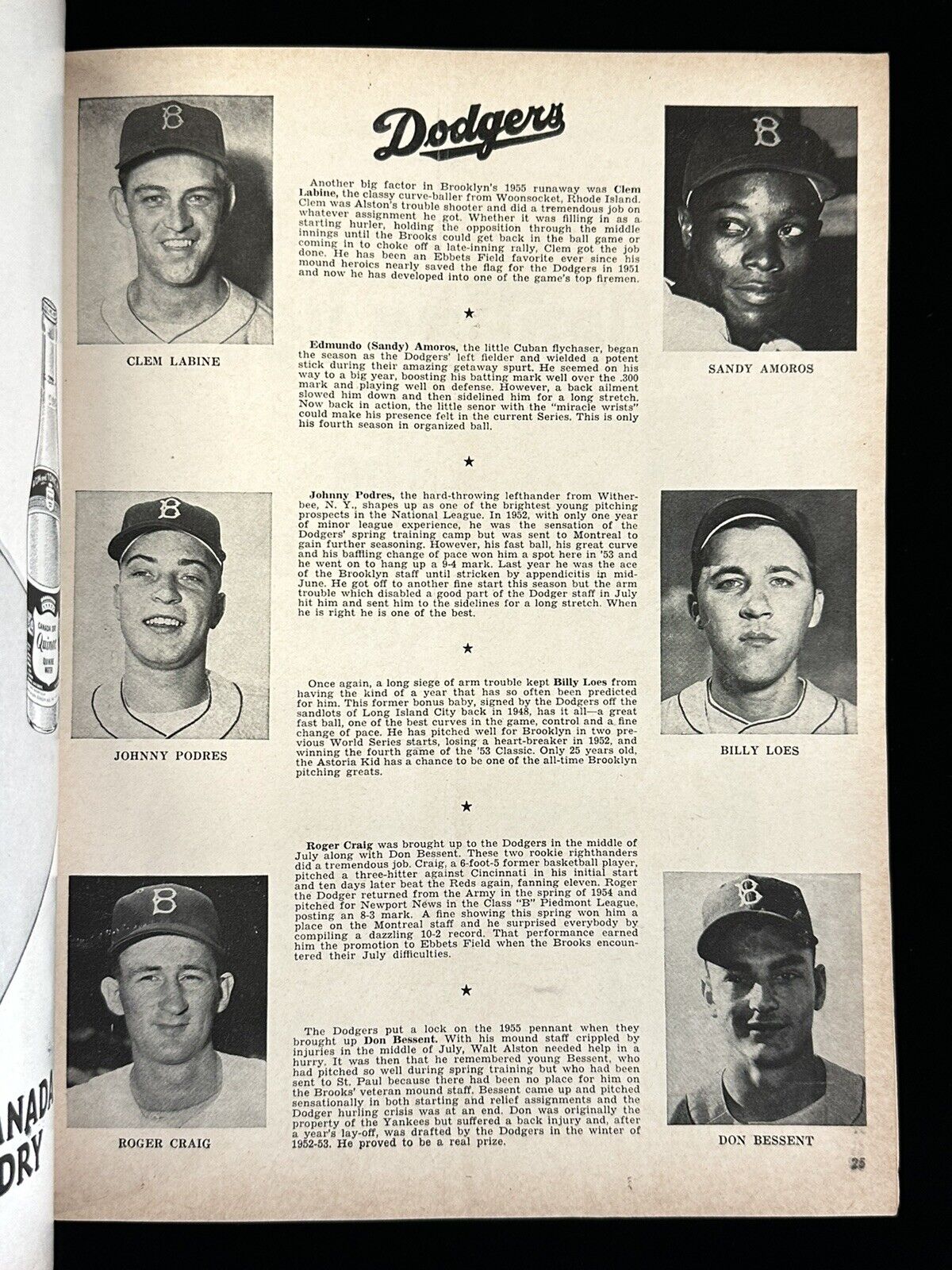 1955 New York Yankees World Series Program vs Brooklyn Dodgers VG-EX unscored