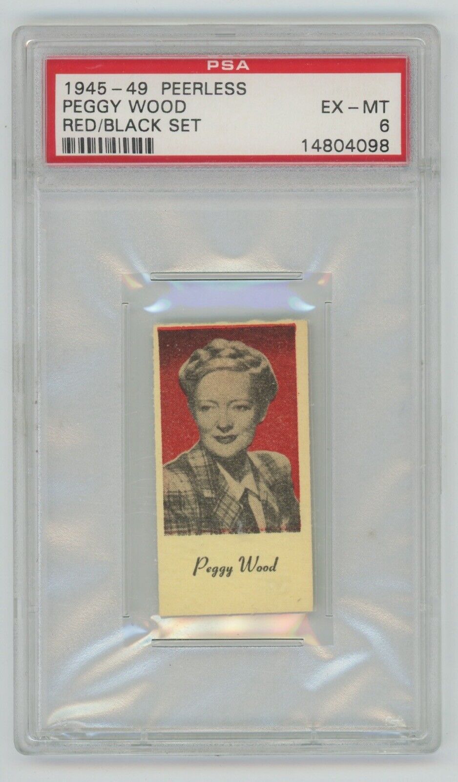 Peggy Wood 1945-49 Peerless Red/Black • PSA 6 EX-MT