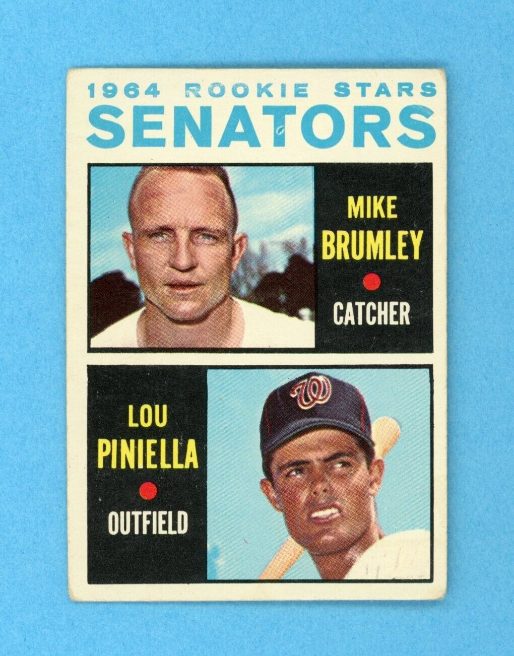 1964 Topps #167 Lou Piniella Washington Senators Rookie Baseball Card Low Grade