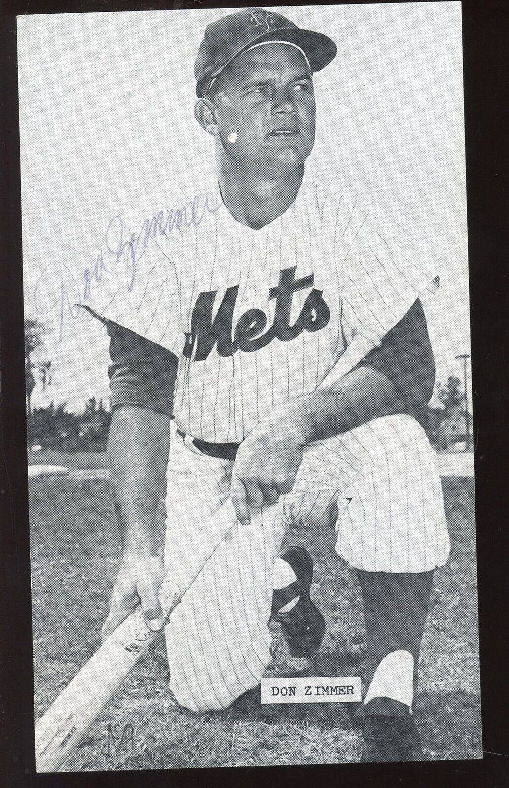 1962 Baseball Postcard Don Zimmer New York Mets NRMT Autographed Hologram