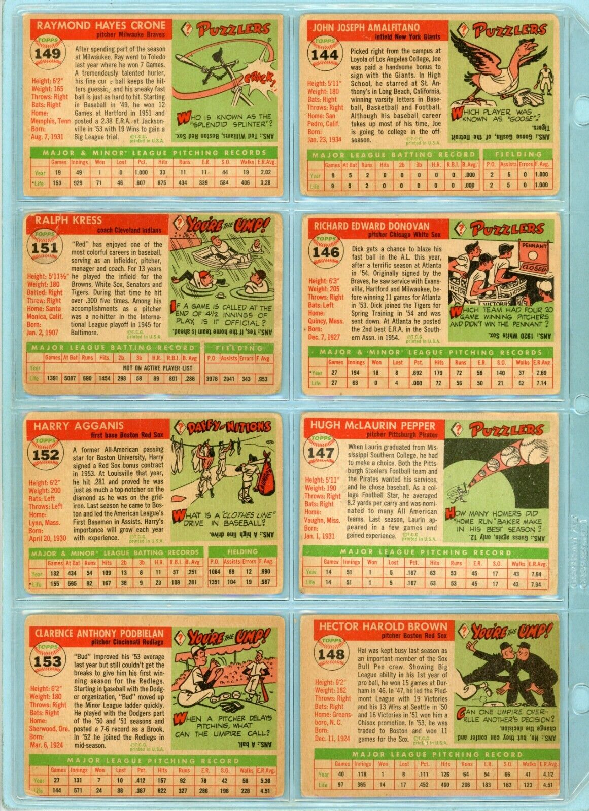 1955 Topps Starter Set Lot of 132 Different Baseball Cards Low Grade