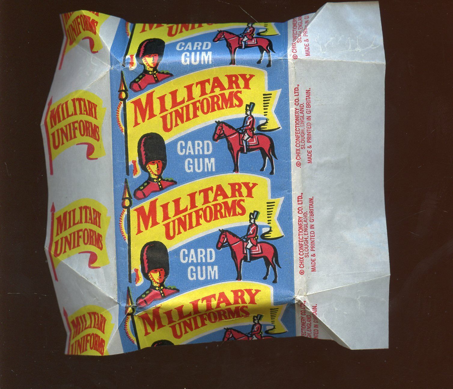 1970 Chix Vintage Military Uniforms England Non Sports Wax Pack Wrapper