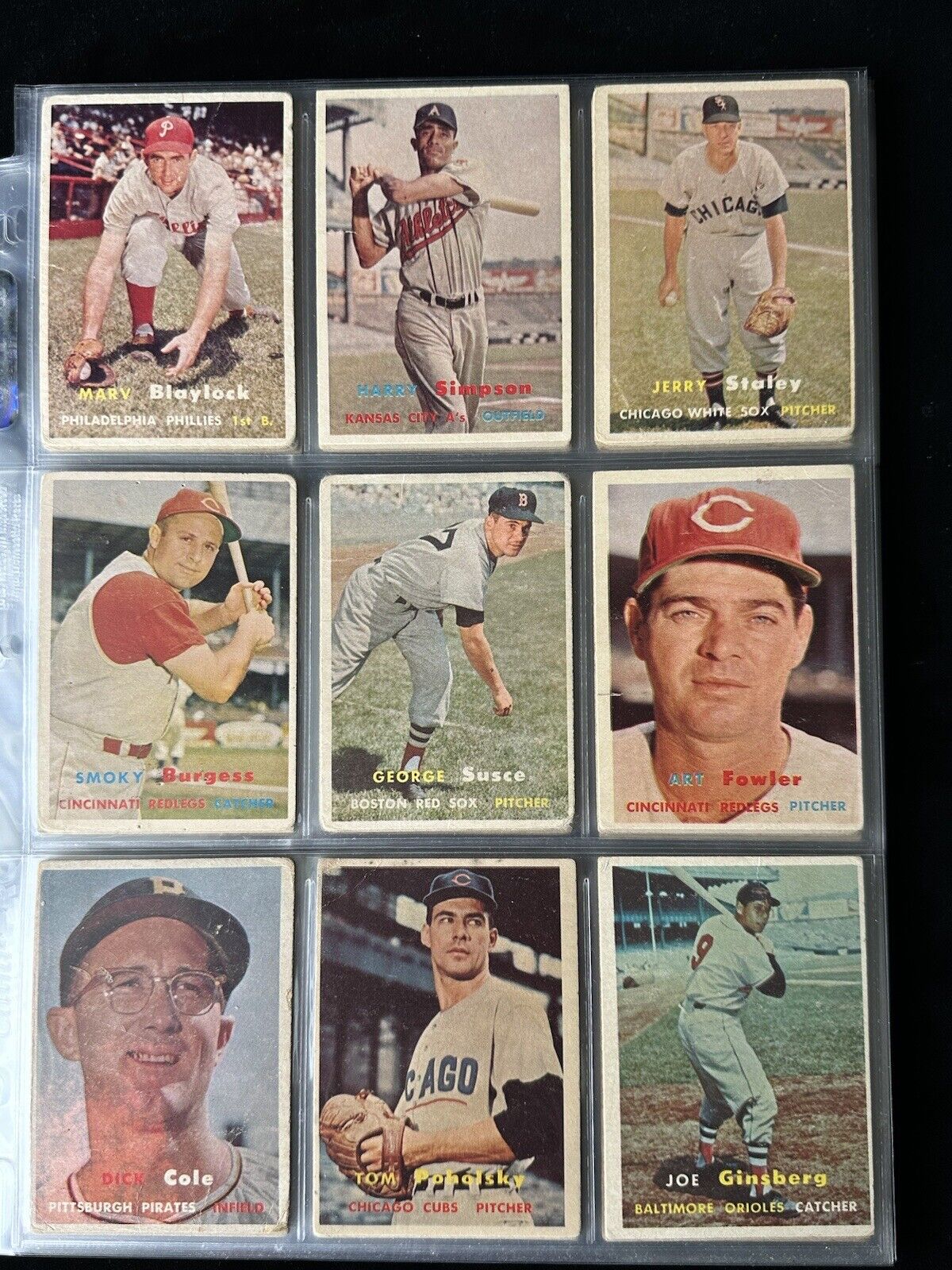 1957 Topps Starter Set Lot of 192 Diff. Baseball Cards w/41 Middle Series