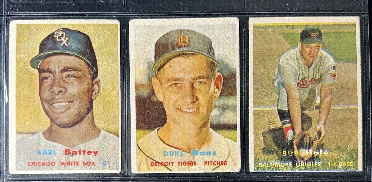 1957 Topps Starter Set Lot of 192 Diff. Baseball Cards w/41 Middle Series