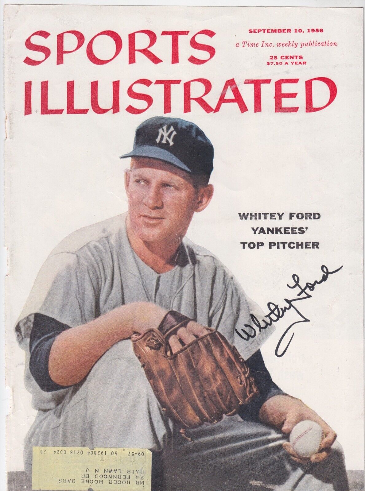 Whitey Ford Signed Sports Illustrated Cover Page Auto with B&E Hologram