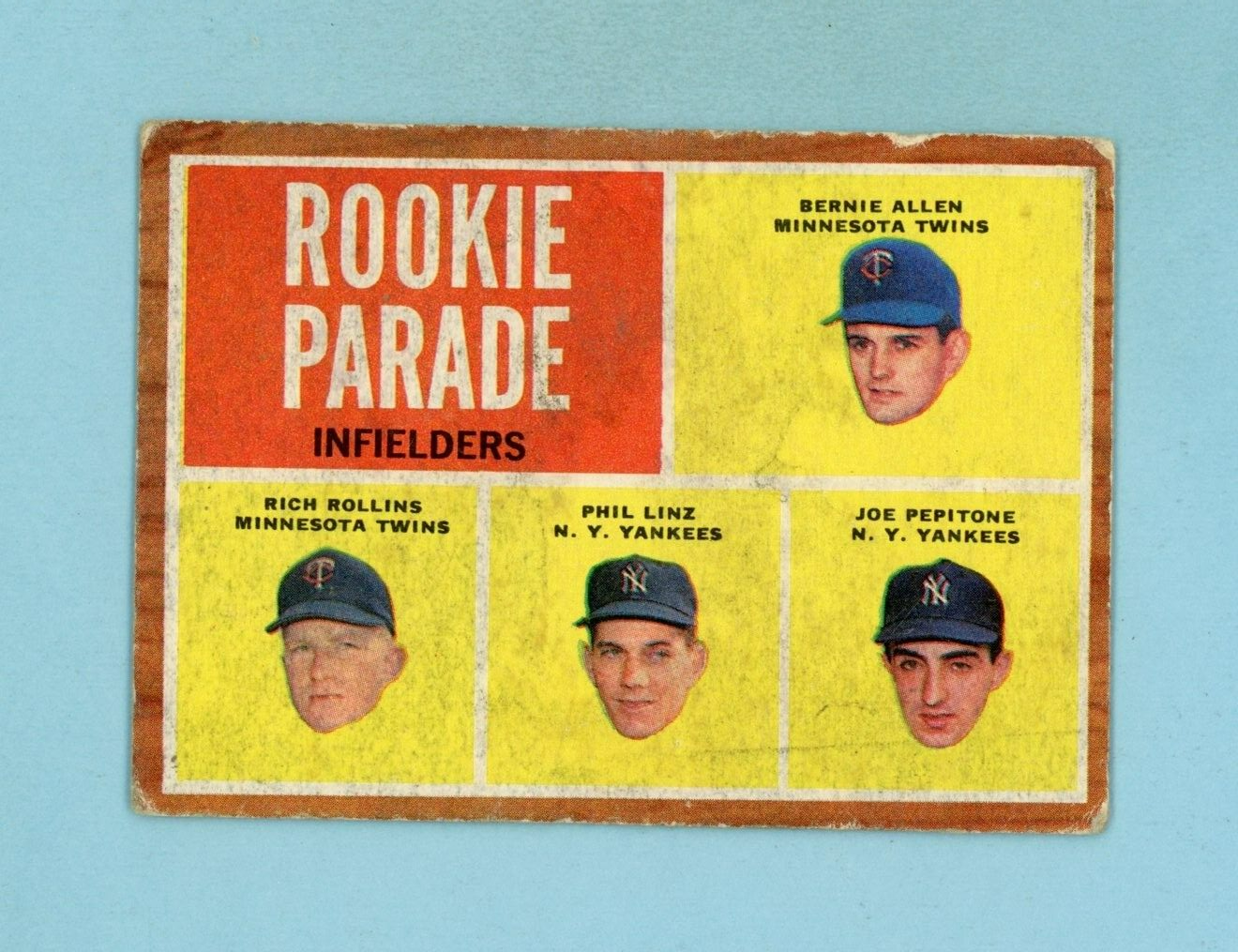 1962 Topps #596 Joe Pepitone - Phil Linz Rookie Parade Baseball Card Low Grade