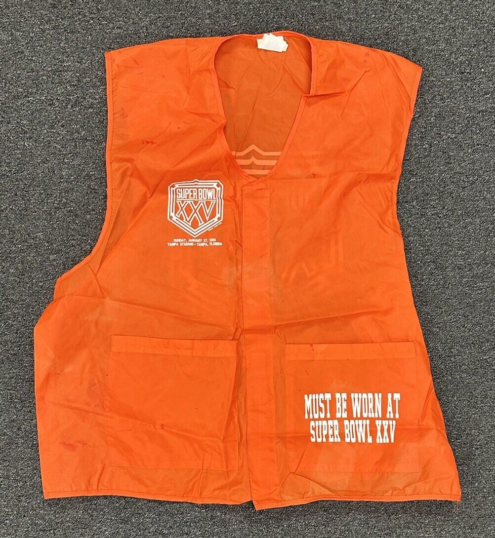 1991 Super Bowl XXV Game Used Photographer’s Nylon Vest-Style Lightweight Jacket