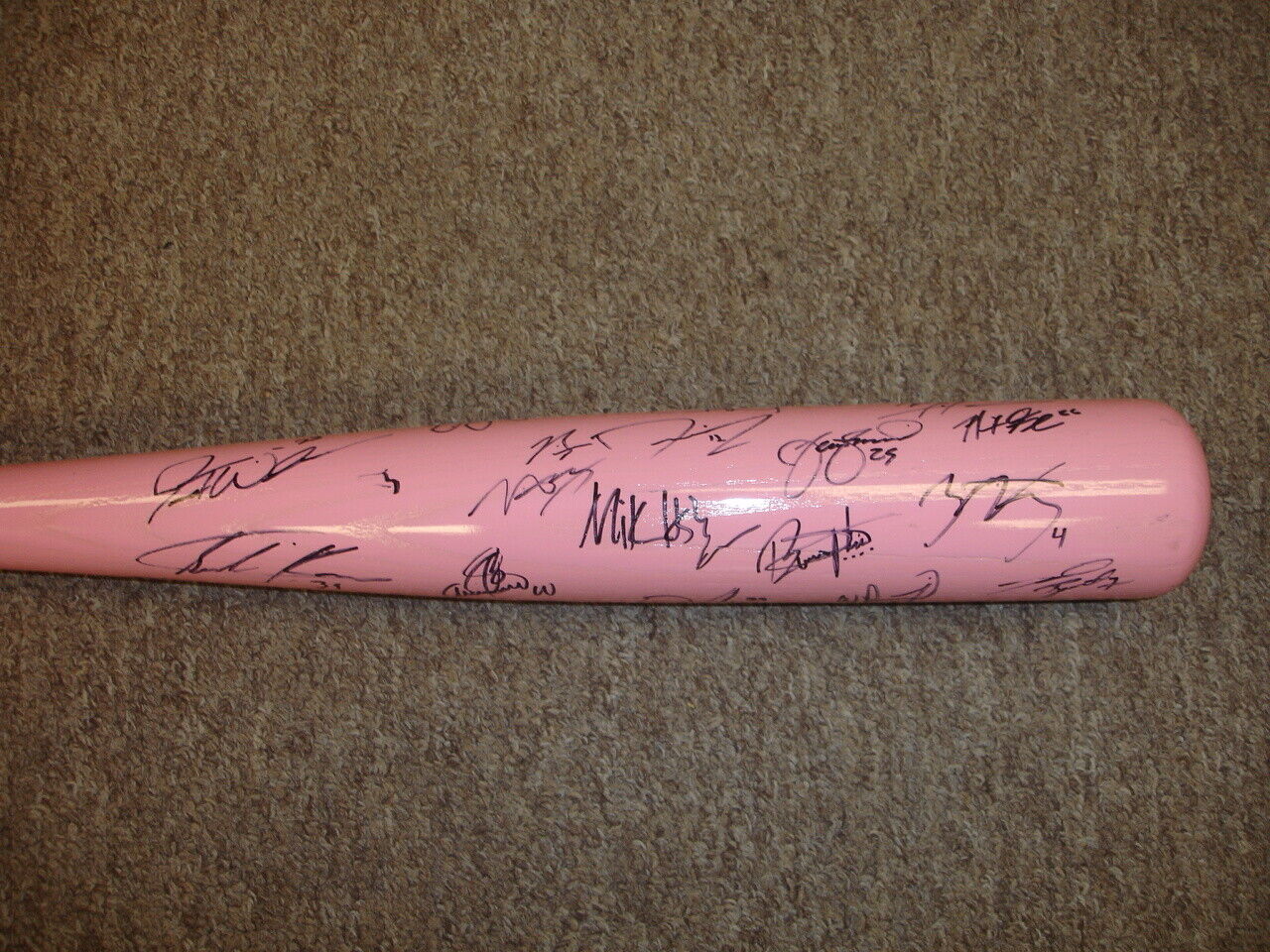 2013 Dayton Dragons Minor League Team Signed Pink Mother's Day Bat - 33 sigs