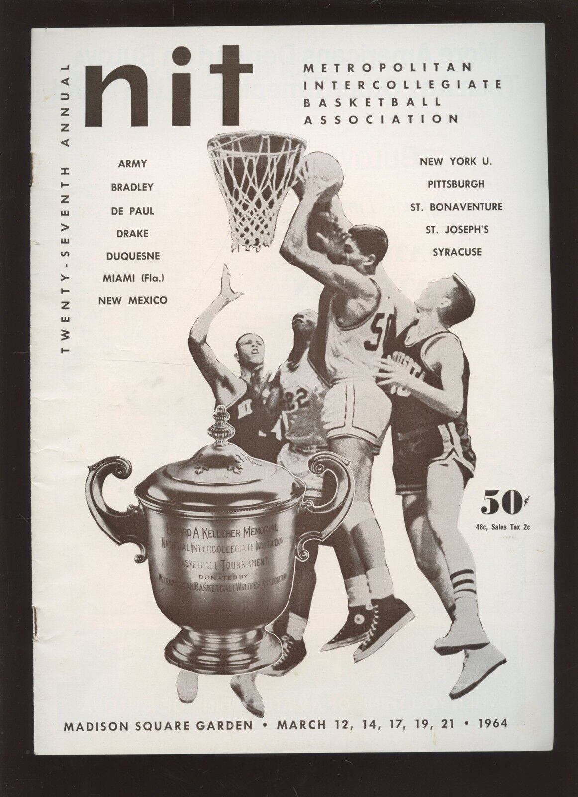 1964 NCAA Basketball Program NIT Quarterfinals at Madison Square Garden EXMT