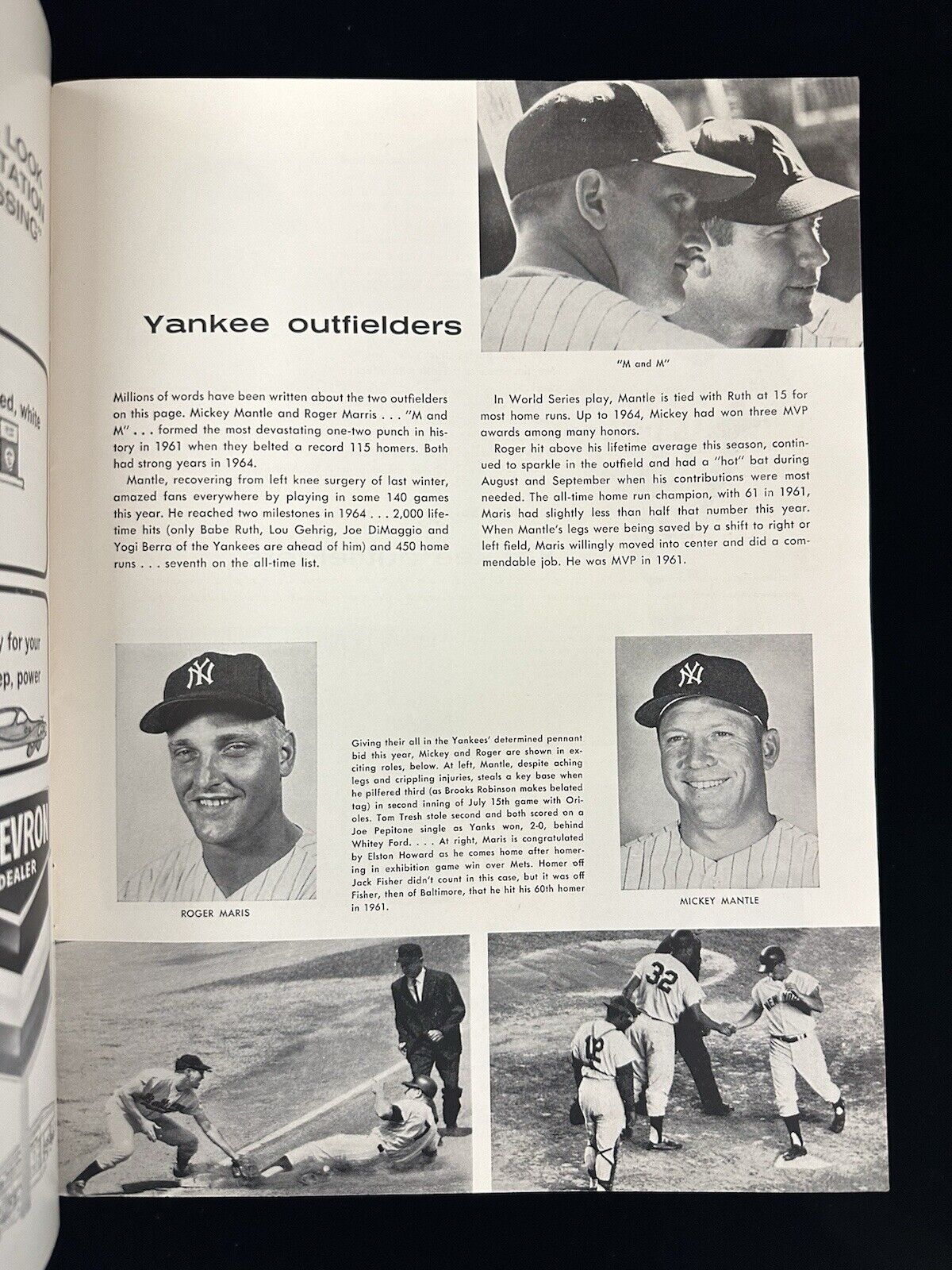 1964 New York Yankees World Series Program vs St. Louis Cardinals EX-MT unscored