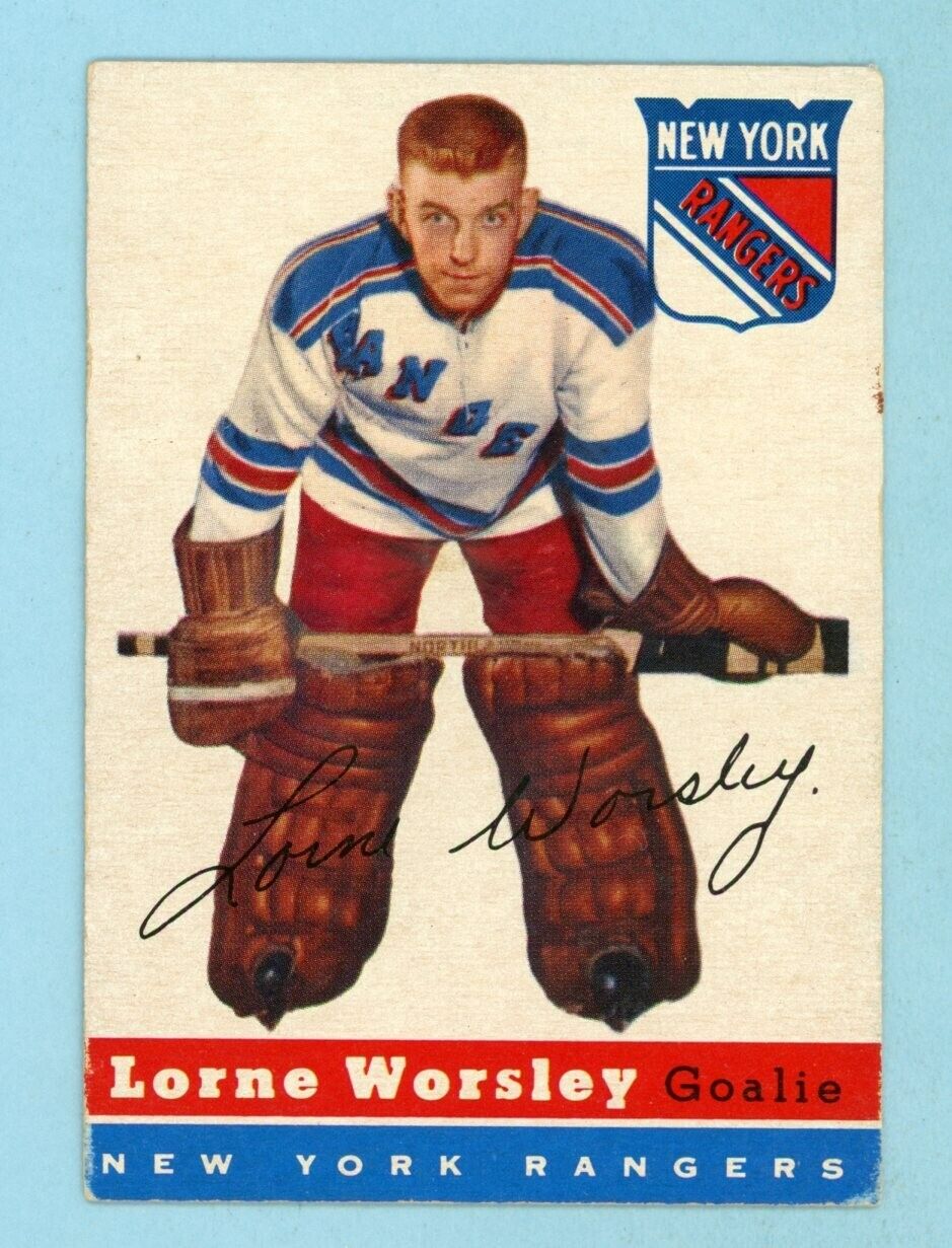 1954-55 Topps #10 Gump Worsley New York Rangers Hockey Card Vg/Ex