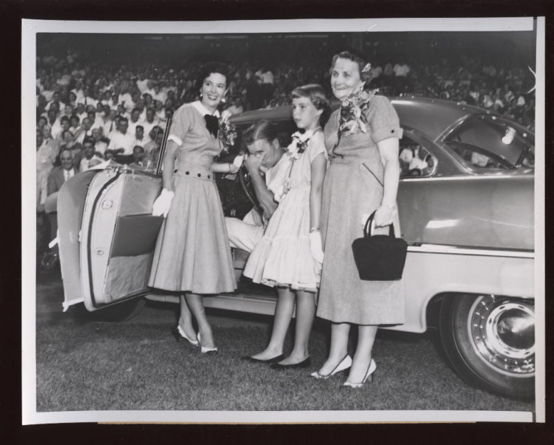 Original 1955 Pee Wee Reese Night Wire Photo