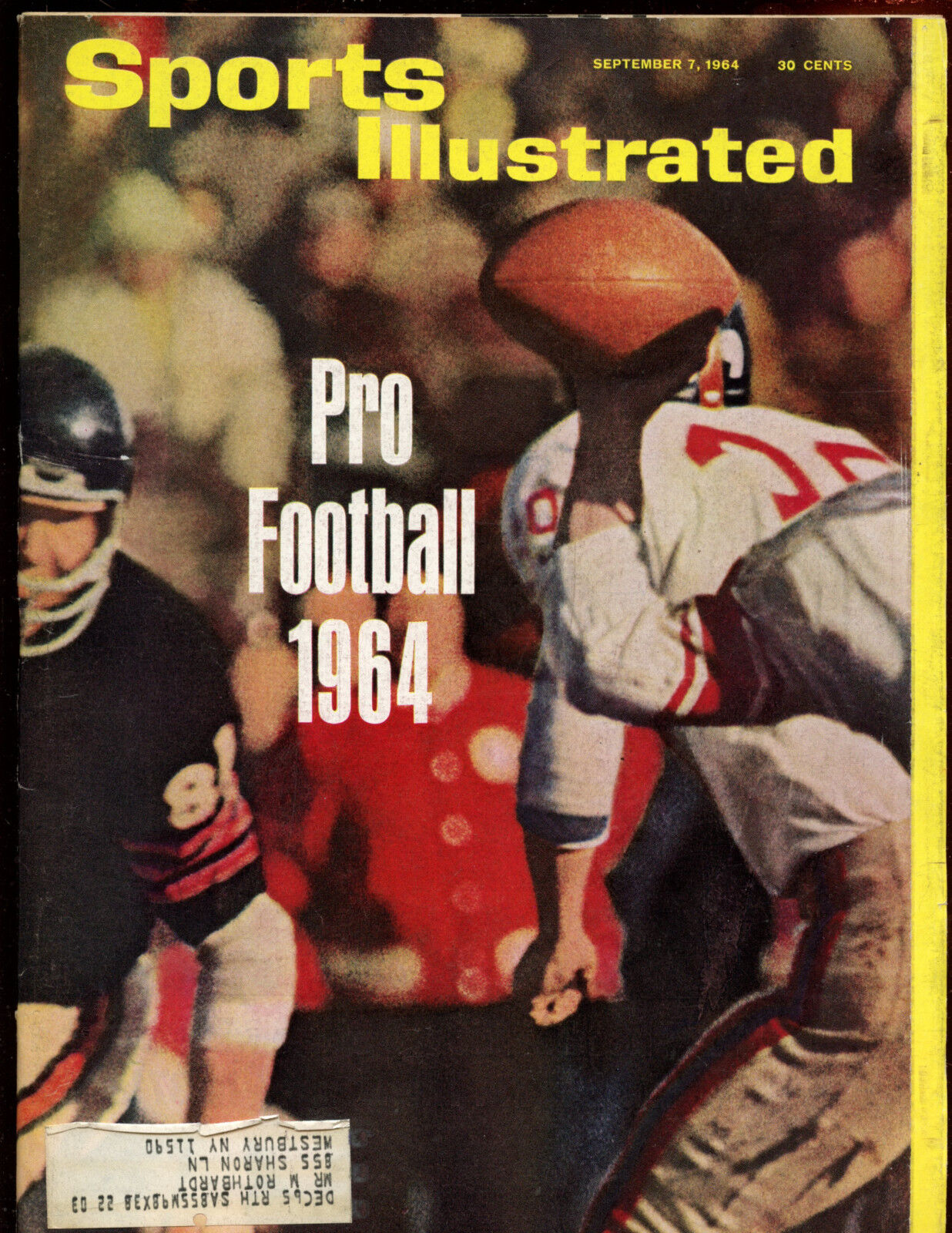 September 7 1964 Sports Illustrated Magazine Pro Football Front Cover EX+