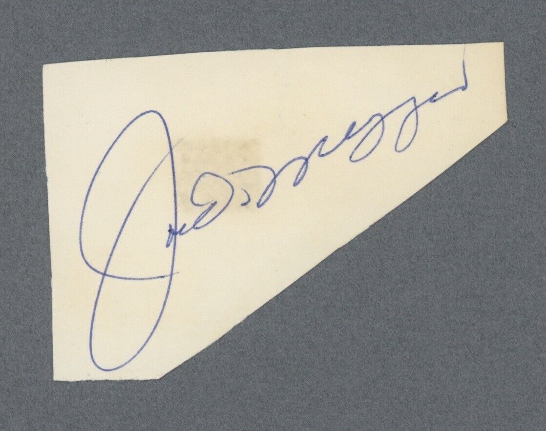 Joe DiMaggio Autograph Signed Paper Cut Index Card with B&E Hologram