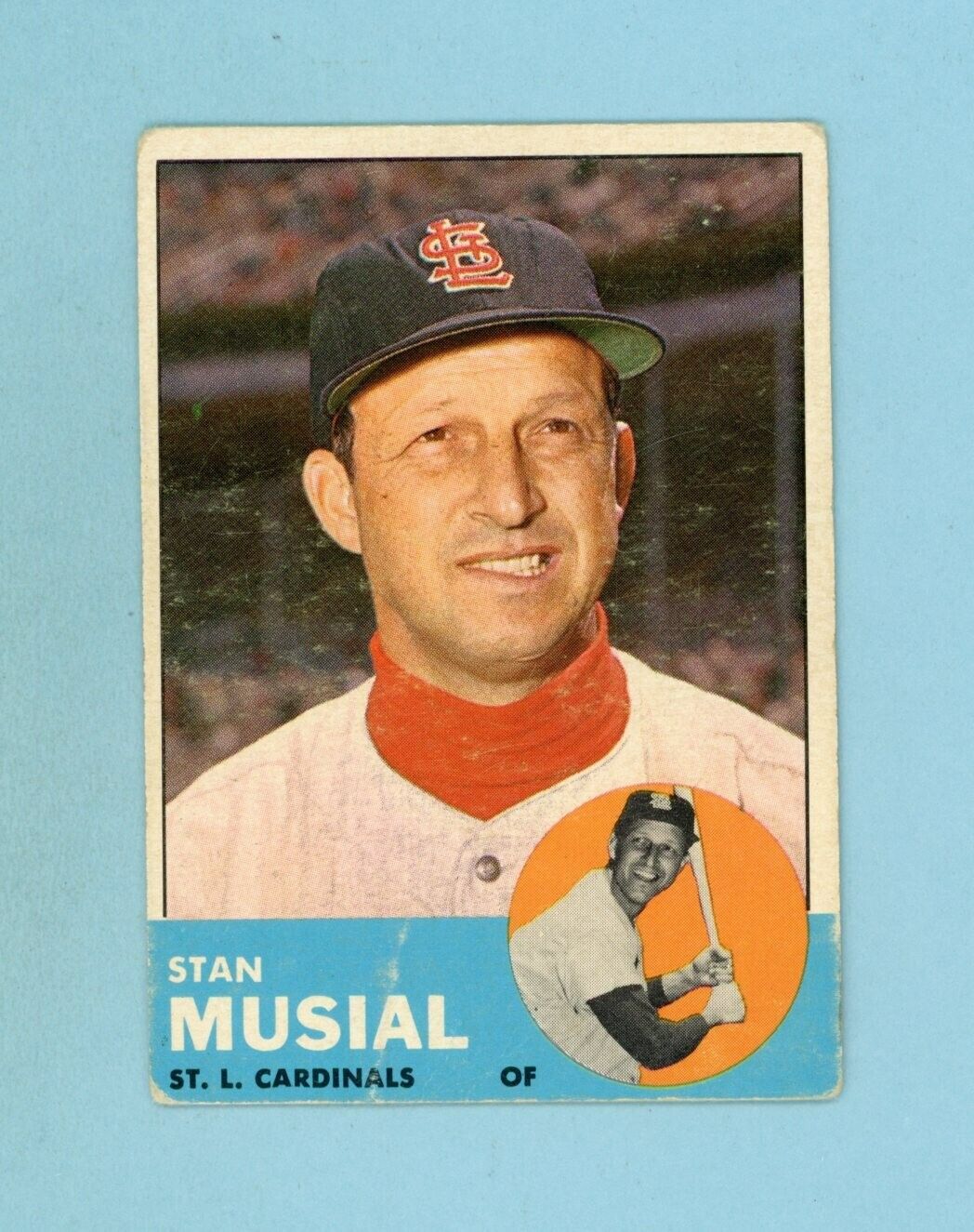 1963 Topps #250 Stan Musial St. Louis Cardinals Baseball Card VG+ ap wrk/cres bt