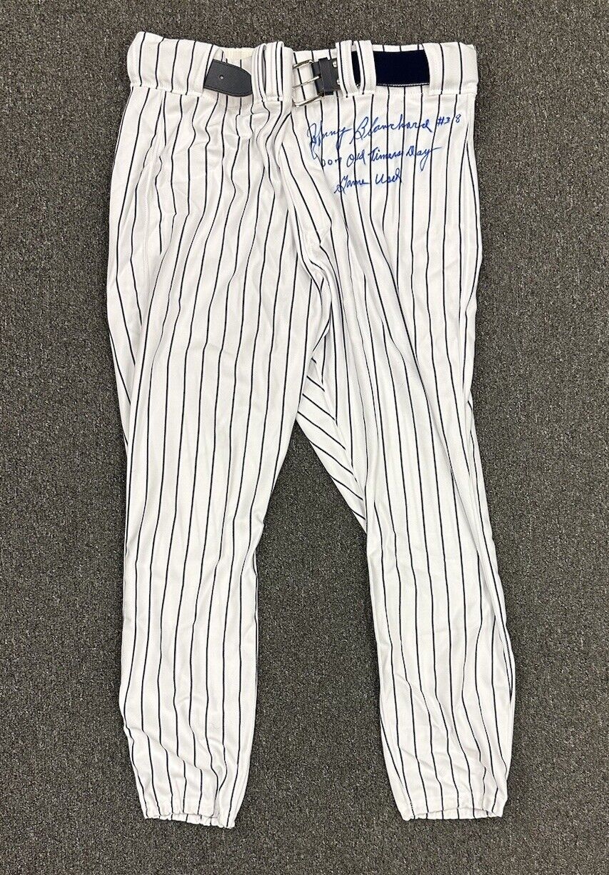 2007 Johnny Blanchard Yankees SIGNED 2x GAME USED Old Timers Day Jersey & Pants