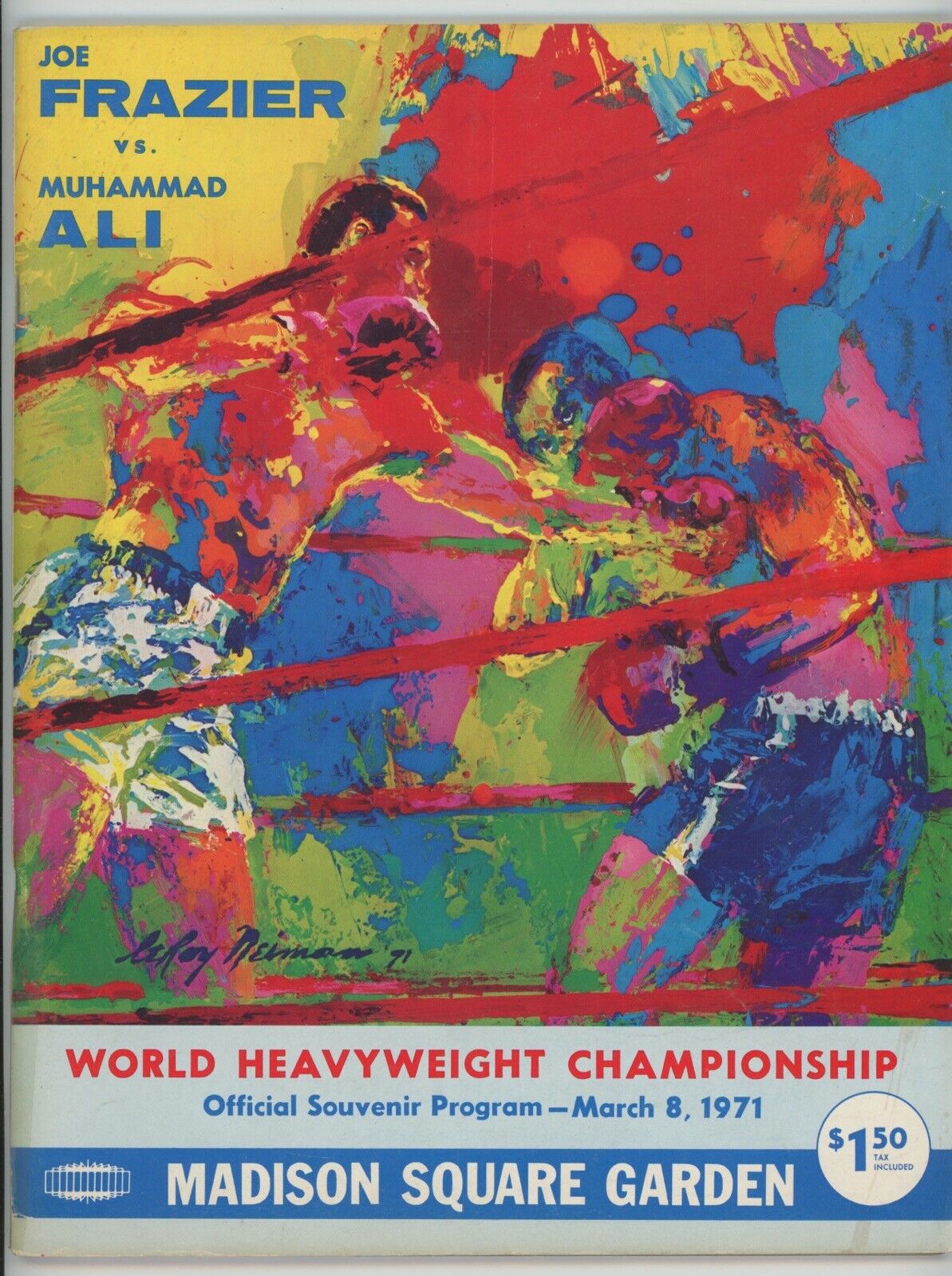 3/8/71 Joe Frazier vs Muhammad Ali World Heavyweight Fight • MSG On Site Program