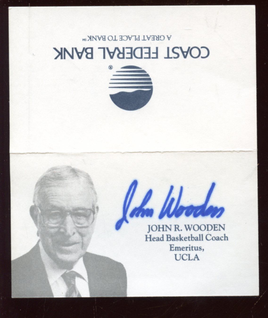 John Wooden UCLA NCAA Basketball Coach Bank Card Autographed Hologram