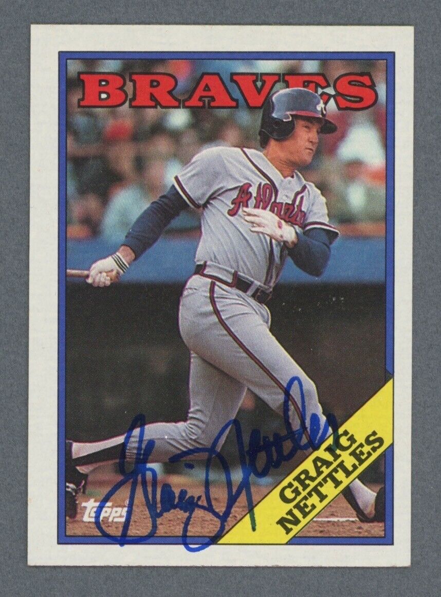 Graig Nettles Braves Signed 1988 Topps Card #574 Auto with B&E Hologram