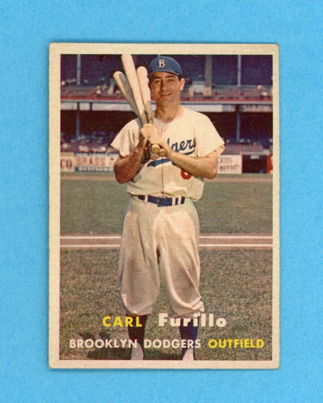 1957 Topps #45 Carl Furillo Brooklyn Dodgers Baseball Card Ex-Ex+