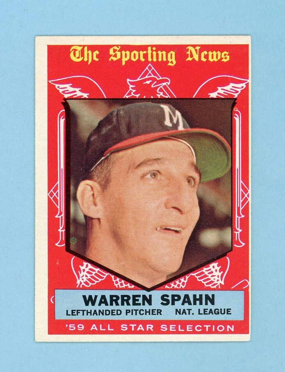 1959 Topps #571 Warren Spahn All-Star Milwaukee Braves Baseball Card Ex/Mt oc