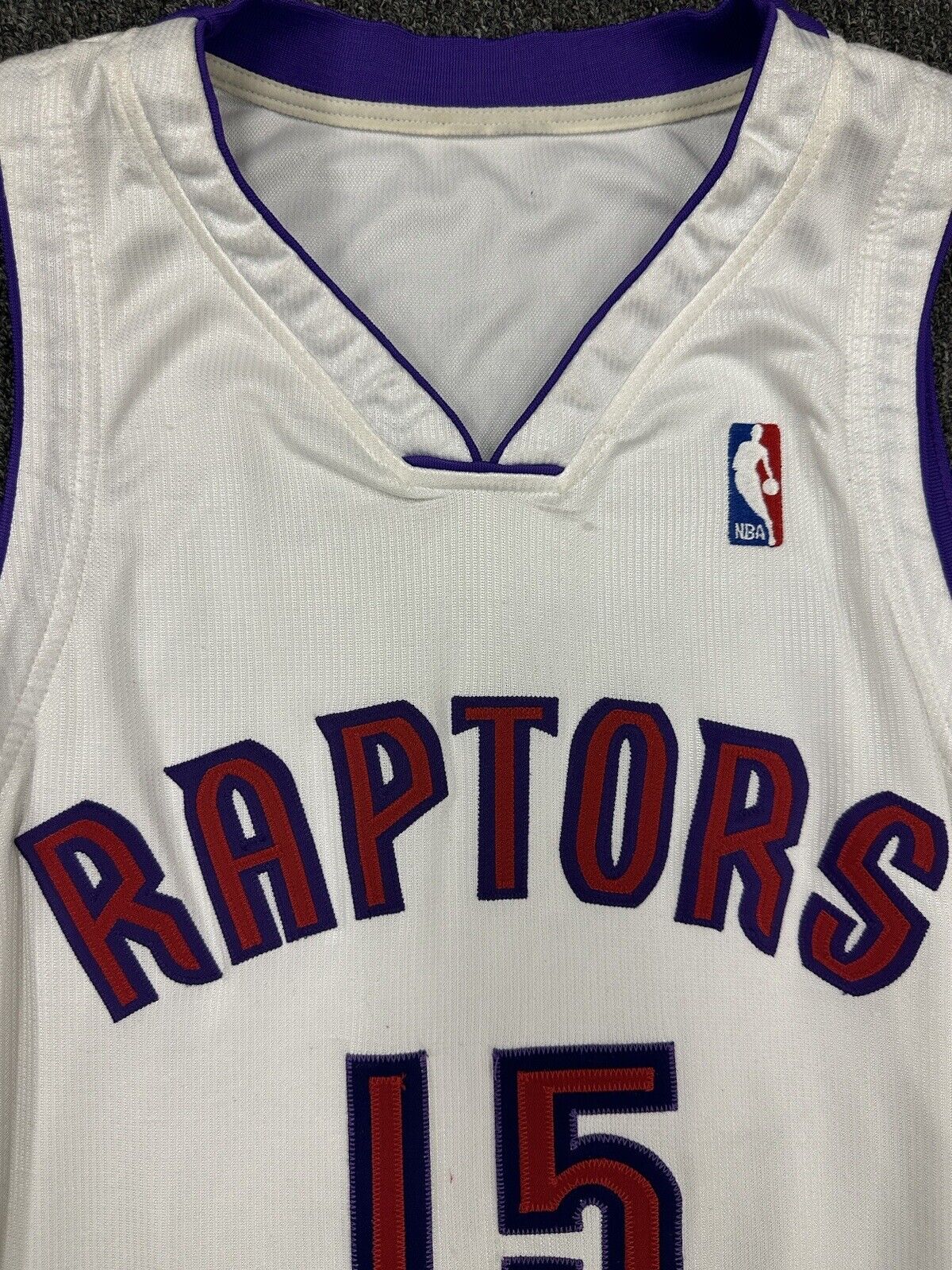 1999-00 Vince Carter Toronto Raptors GAME USED Home Basketball Jersey #15 w/ LOA