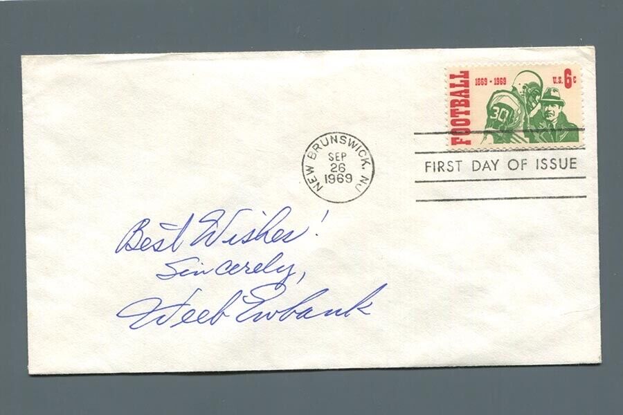 Weeb Ewbank Signed Cachet First Day Cover 9/26/69 Auto with B&E Hologram #2