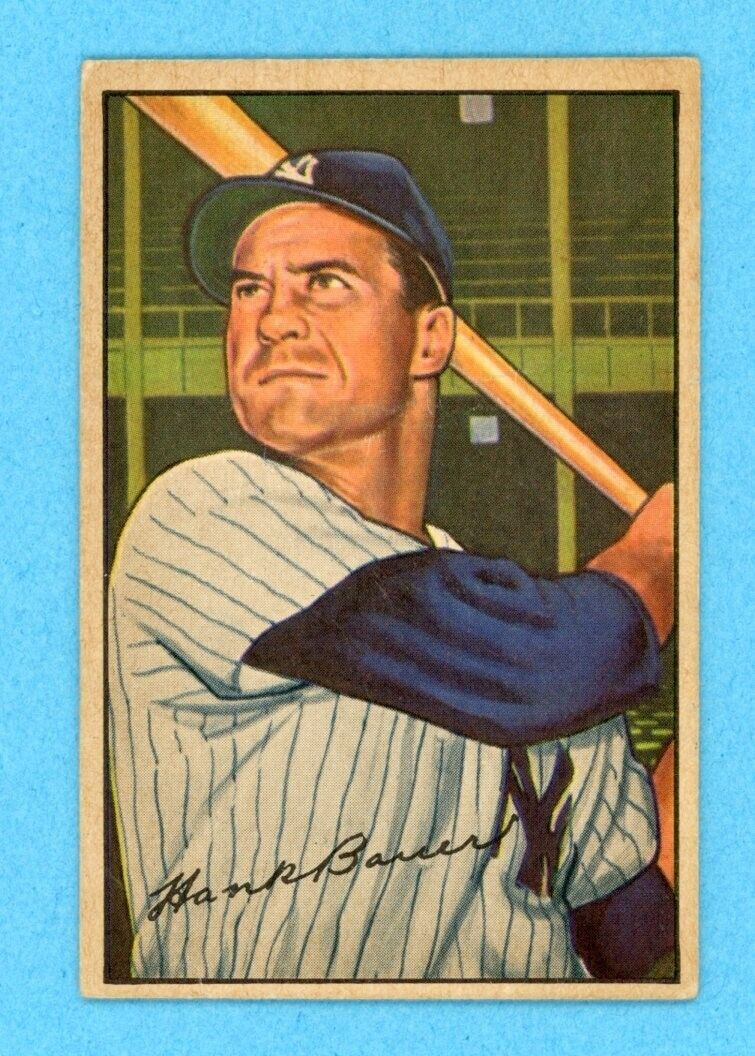 1952 Bowman #65 Hank Bauer New York Yankees Baseball Card EX app wrks/cres