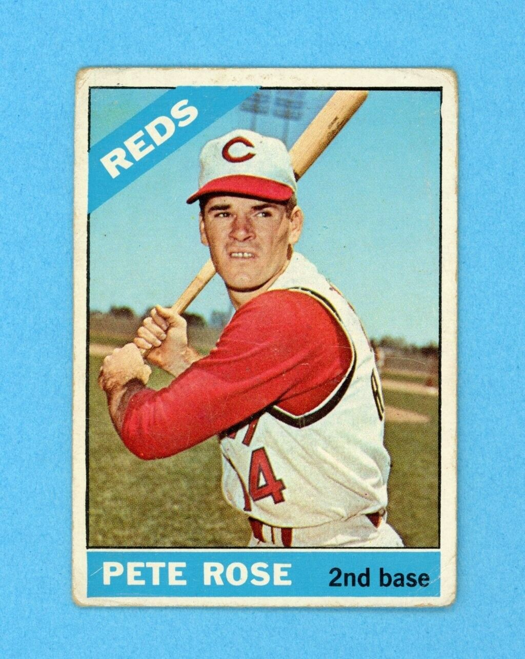 1966 Topps #30 Pete Rose Cincinnati Reds Baseball Card Low Grade