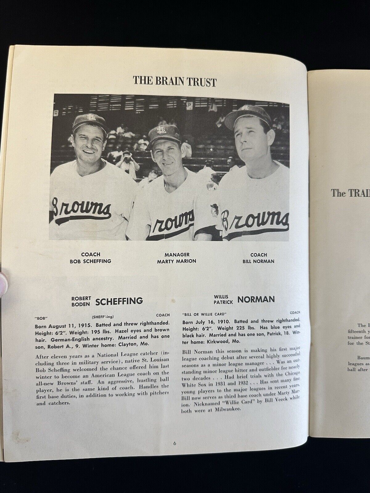 Original 1952 St. Louis Browns Official Baseball Yearbook / Sketch Book w/ Paige