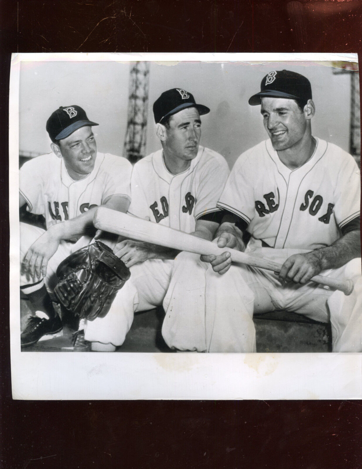 Original June 22 1950 Ted Williams Vern Stephens Walt Dropo Red Sox Wire Photo