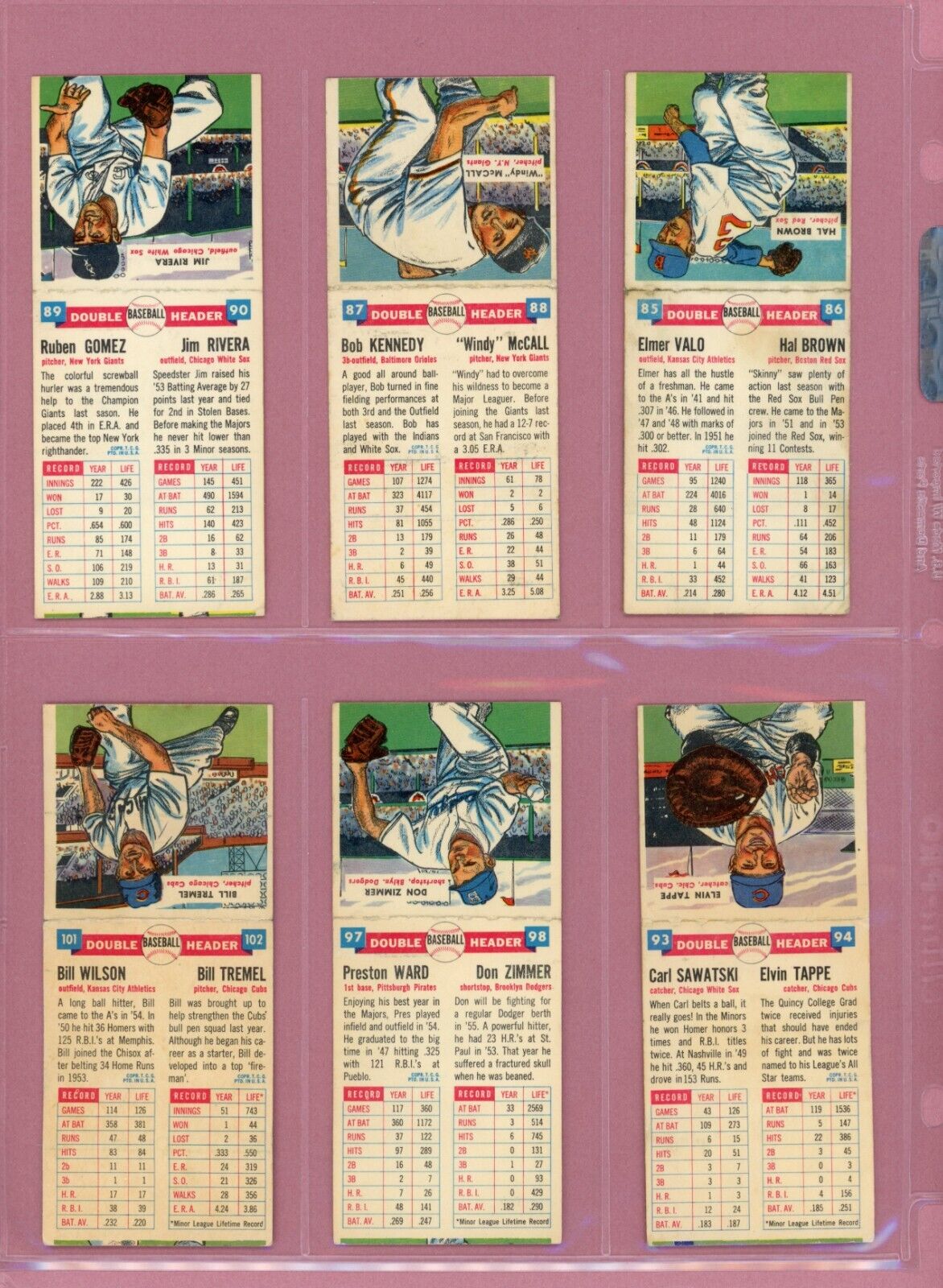 1955 Topps Double Headers Starter Set Lot of 34 Diff Baseball Cards mixed grades