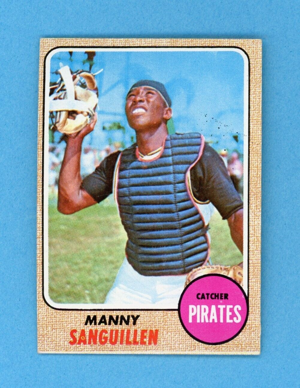 1968 Topps #251 Manny Sanguillen Pitts Pirates Rookie Baseball Card EX - EX+