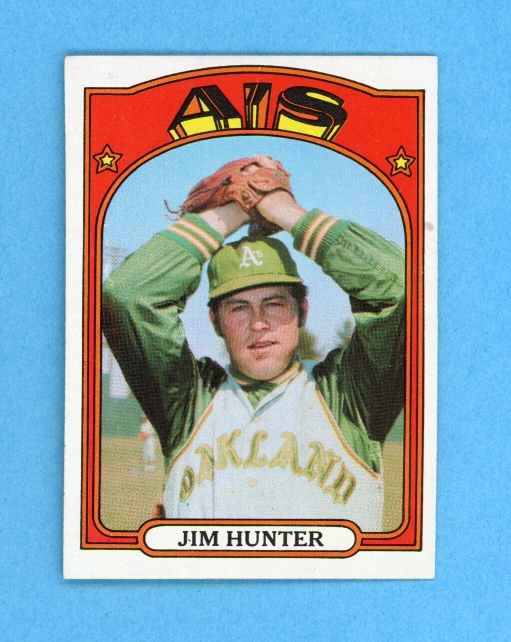 1972 Topps #330 Jim Catfish Hunter Oakland A's Baseball Card Ex/MT sta rse