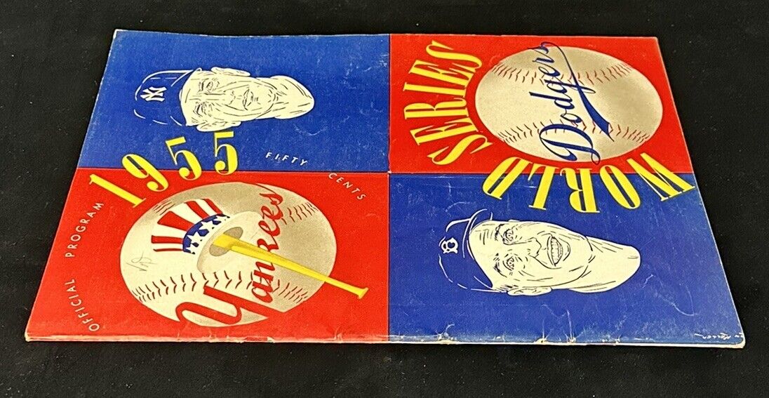 1955 New York Yankees World Series Program vs Brooklyn Dodgers VG-EX unscored