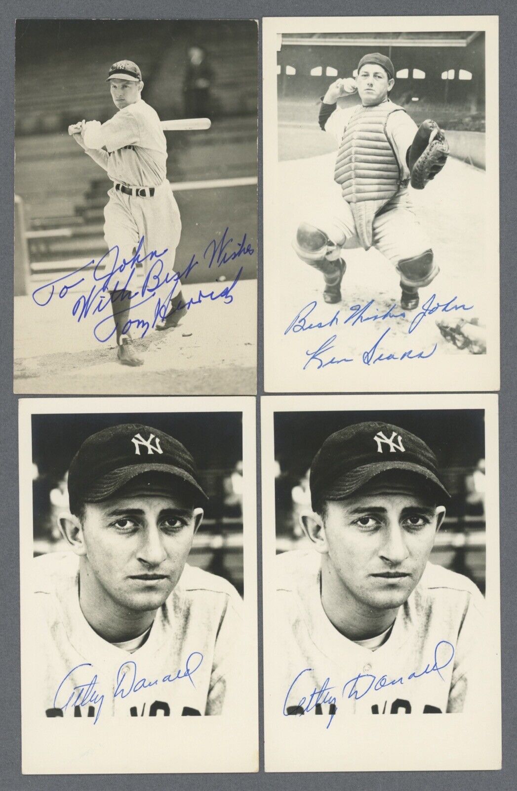 Lot of 27 NY Yankees Signed Rowe Postcards • only 1 dupe • with B&E Holograms