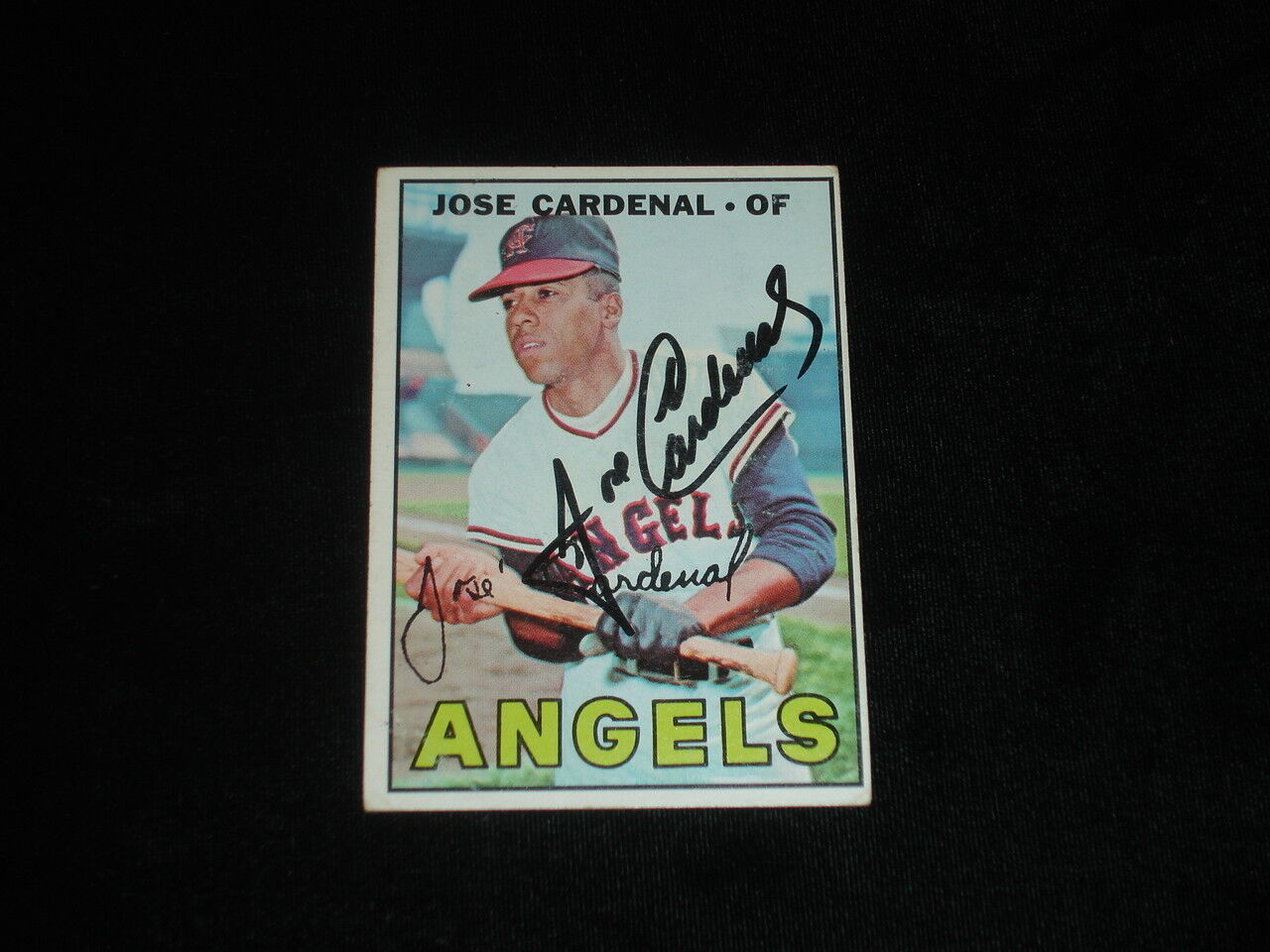 1967 Topps Jose Cardenal Autographed Baseball Card-California Angels-#193