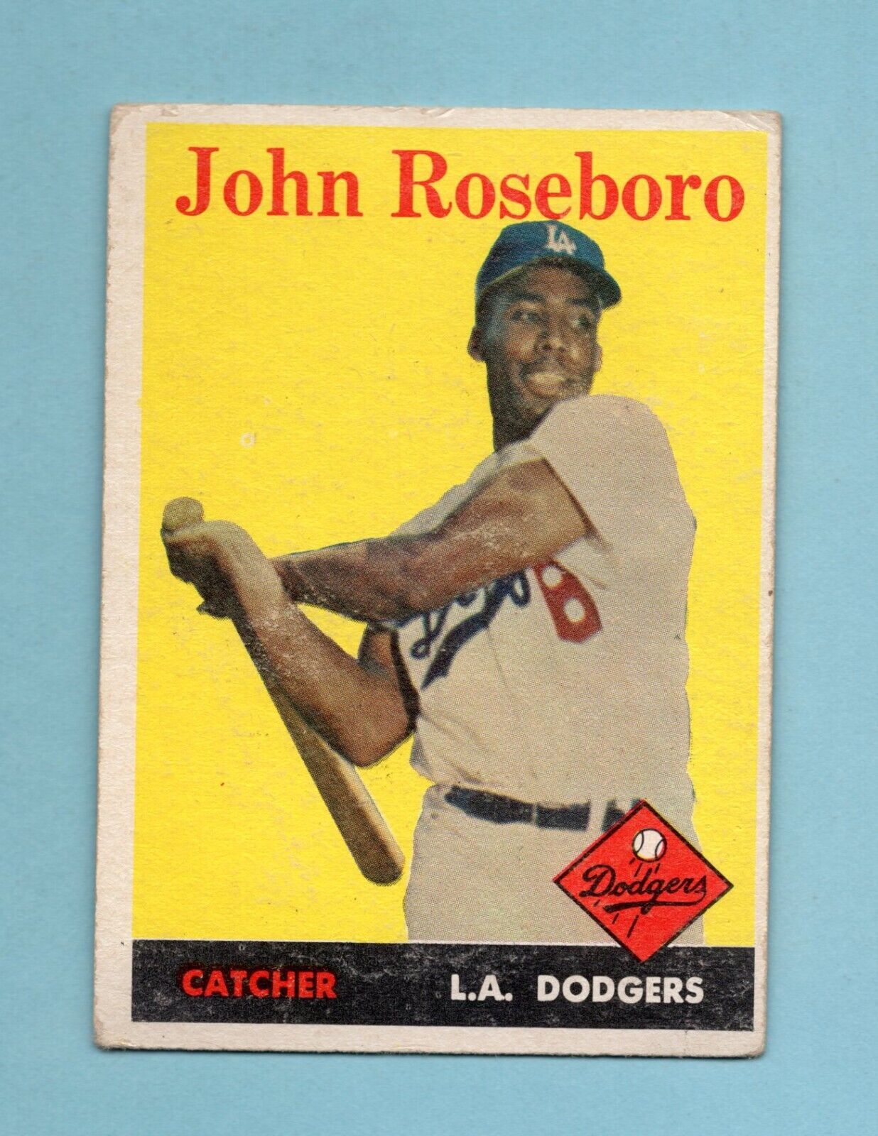 1958 Topps #42 John Roseboro Los Angeles Dodgers Rookie Baseball Card VG